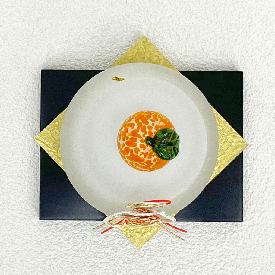 楽天市場】工房 CRAFTHOUSE 吹きガラス ガラス鏡餅 フロスト（大）敷板