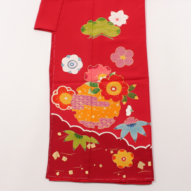 みのみのです。5歳から7歳向け・正絹・ちりめん地のお着物セット