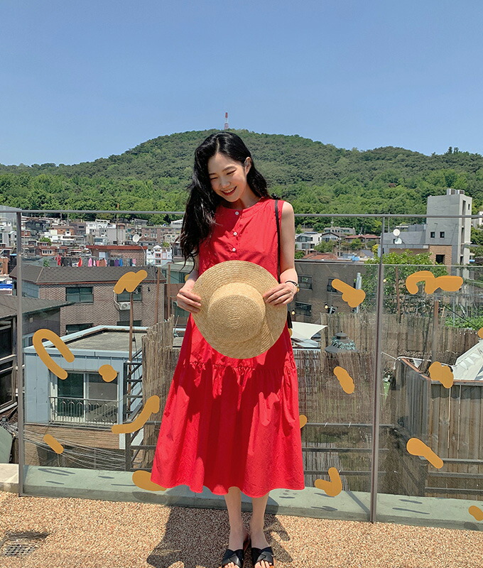 楽天市場】送料無料 ワンピース ロング ミモレ ノースリーブ 丸首