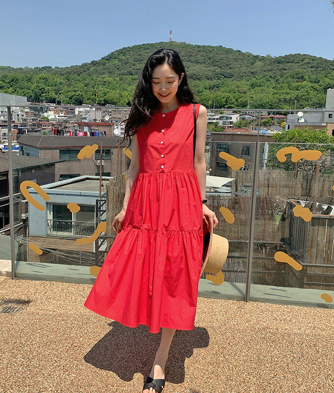 楽天市場】送料無料 ワンピース ロング ミモレ ノースリーブ 丸首