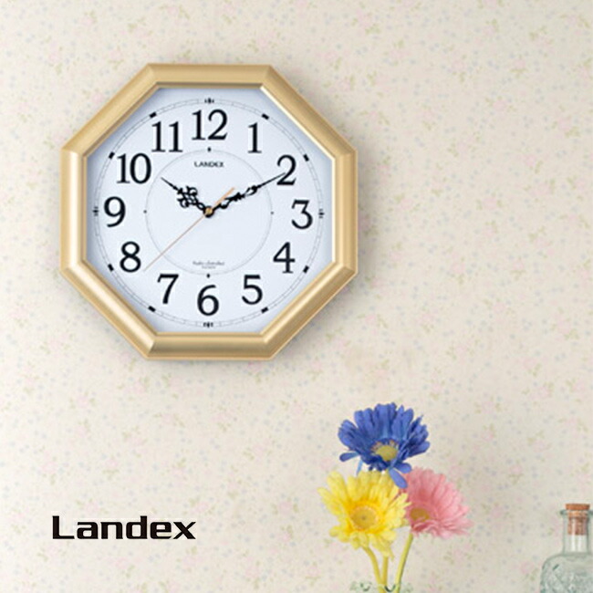 楽天市場】【特典あり】Landex ランデックス 八角電波掛け時計 金閣[八