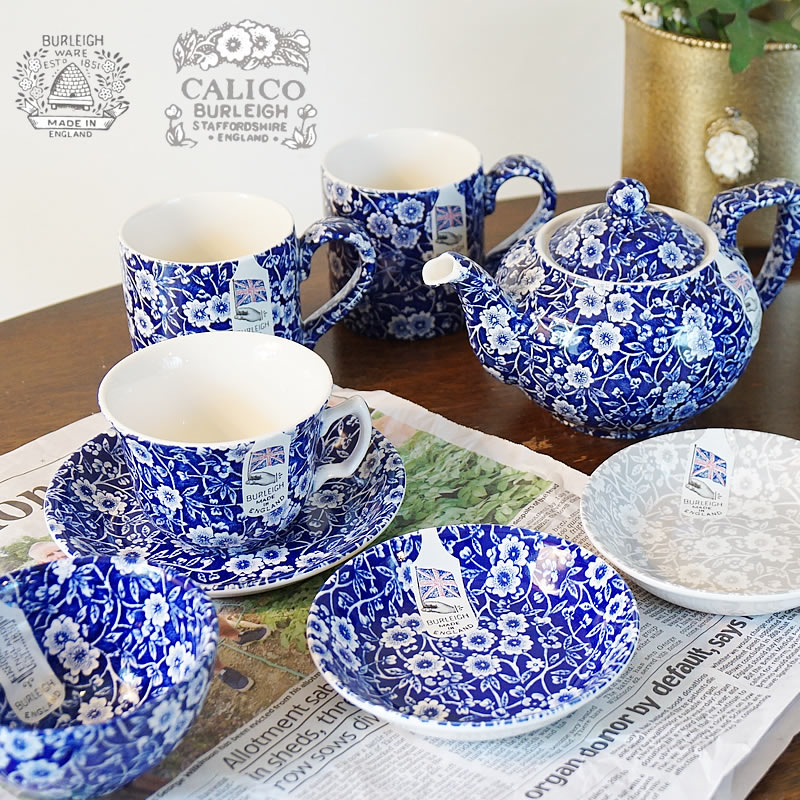 楽天市場】Calico ブルーキャリコ バーレイ社 パスタプレート 皿