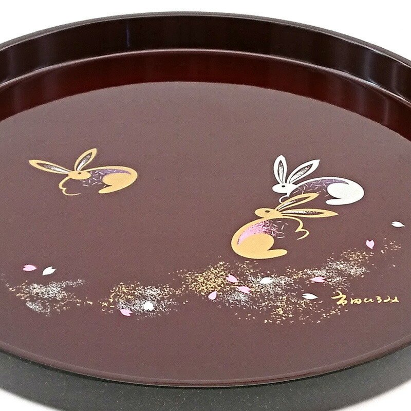 楽天市場】【75%OFF】お盆 トレー 丸盆 幸うさぎ 30cm おしゃれ 可愛い