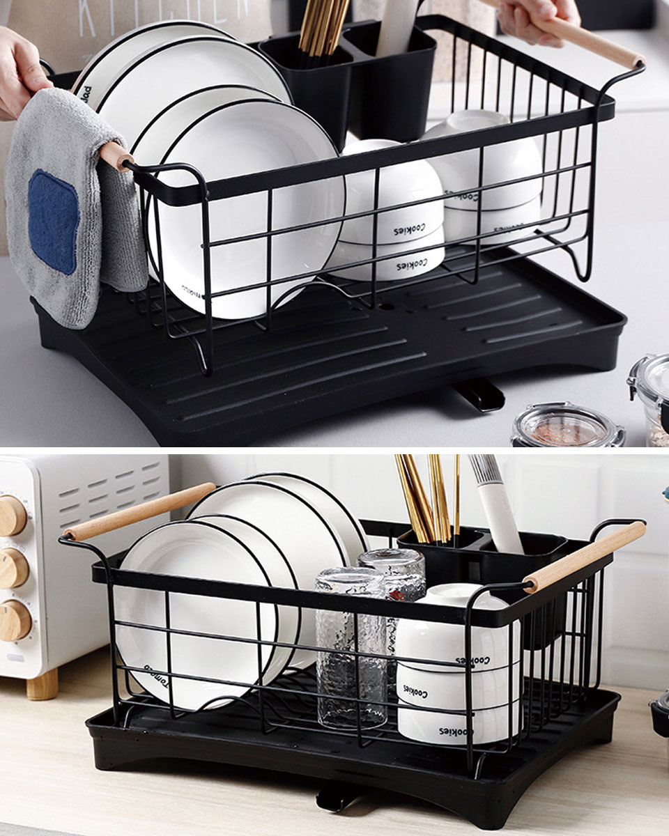 楽天市場】水切りラック シンク上 ステンレス 黒 水切りかご 水切り