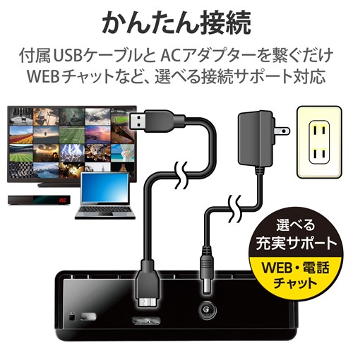 楽天市場】エレコム TV向け外付けハードディスク ELD-HTV060UBK