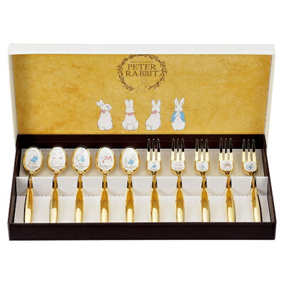 楽天市場】ピーターラビット 皿中七宝シリーズ スプーン・フォーク10本
