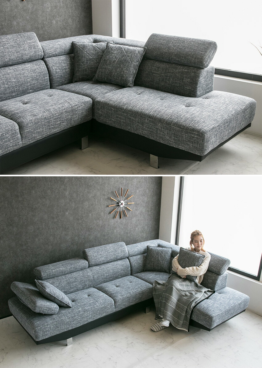 楽天市場】【送料無料】 カウチソファー 3人掛け 4人掛け ハイバック l