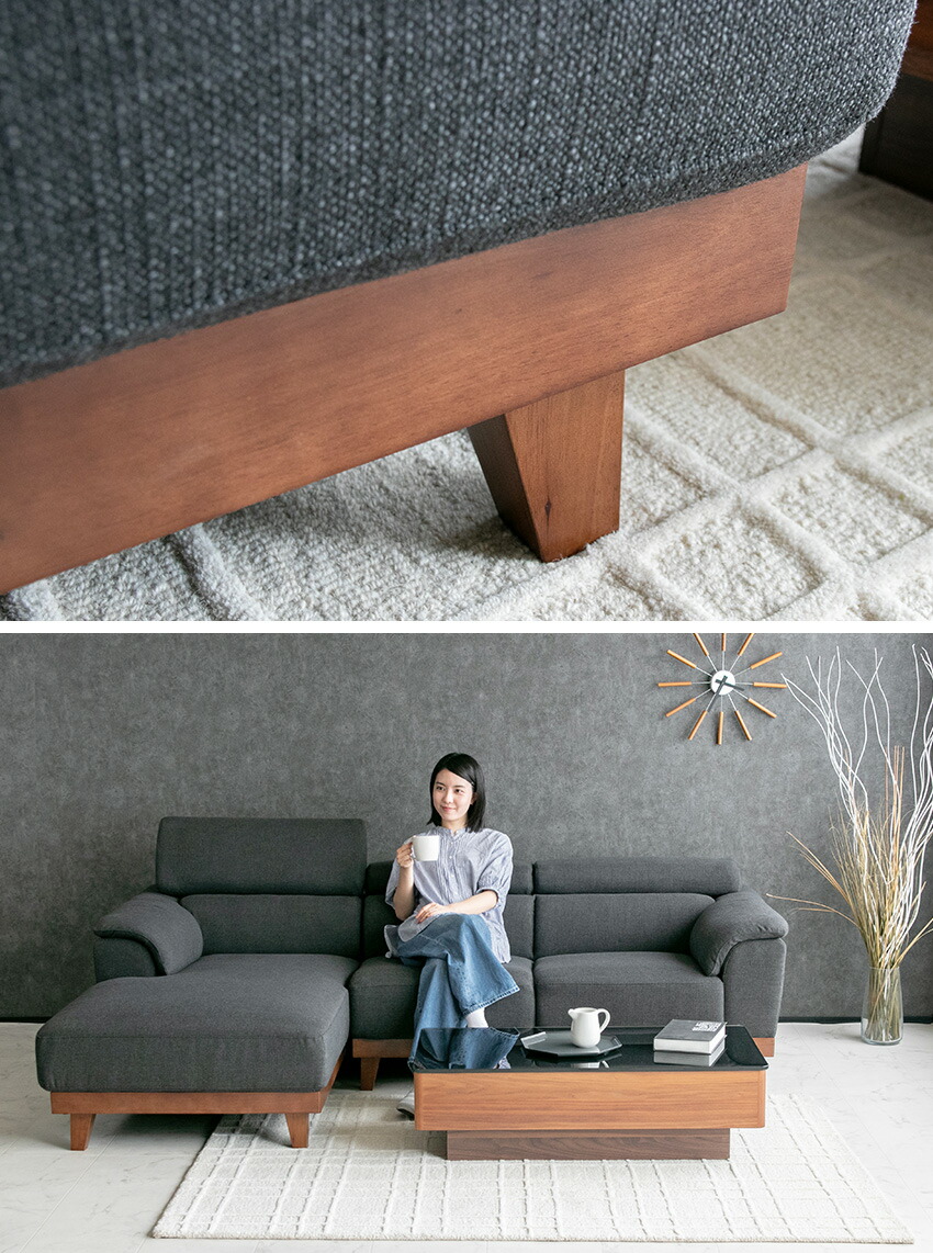 楽天市場】【送料無料】 カウチソファ l字 ファブリック ソファ ロー