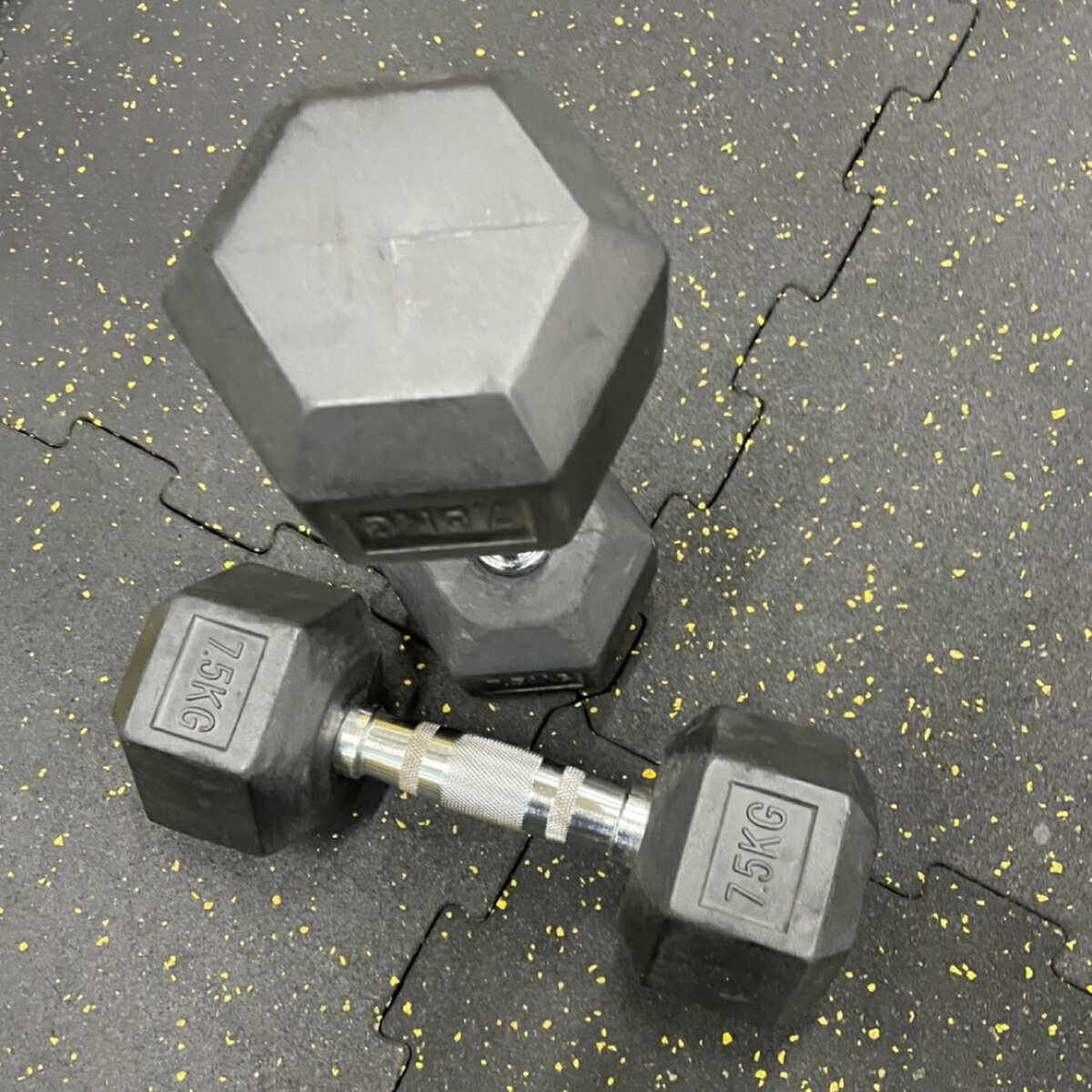 楽天市場】ラバー ヘックス ダンベル 7.5kg × 2個 セット バーベル