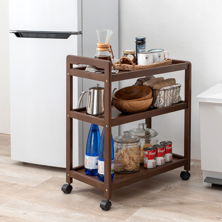 楽天市場】キッチンワゴン 3段 キャスター付き サイドワゴン キッチン