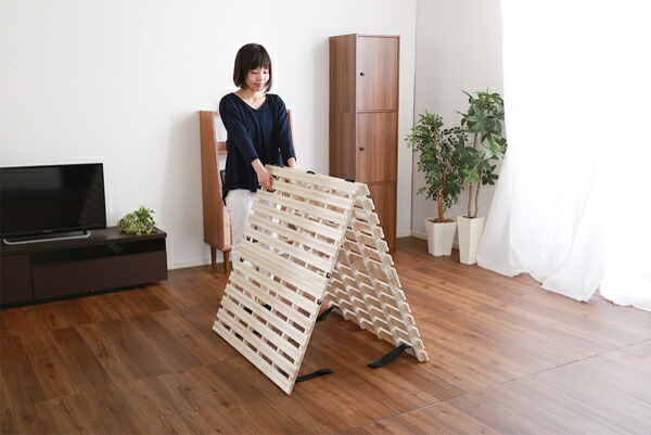 楽天市場】すのこベッド シングル 2つ折り式 桐 桐すのこ シングル