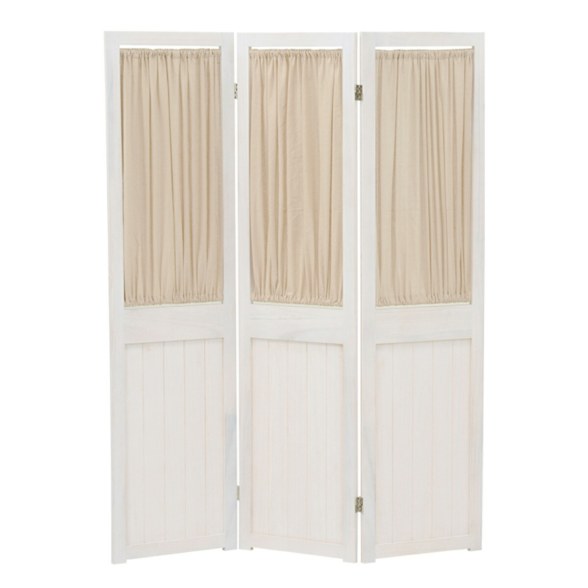 楽天市場】パーテーション 3連 衝立 カーテン付 天然木 フレンチ