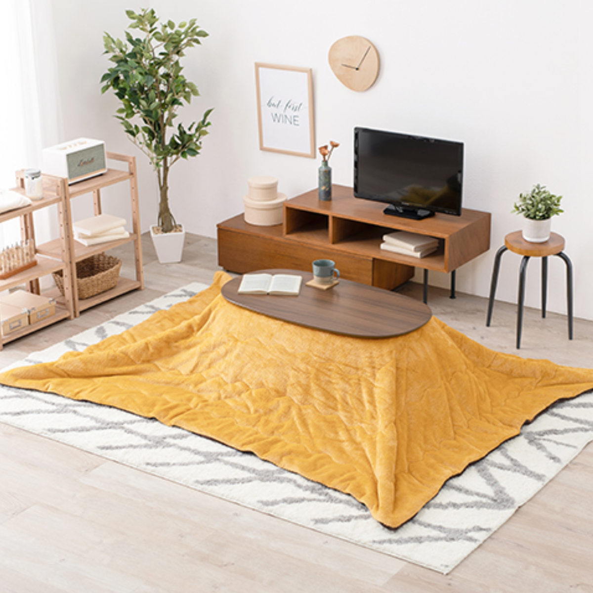 楽天市場】こたつ2点セット テーブル ブラウン 折りたたみ 幅90cm 布団