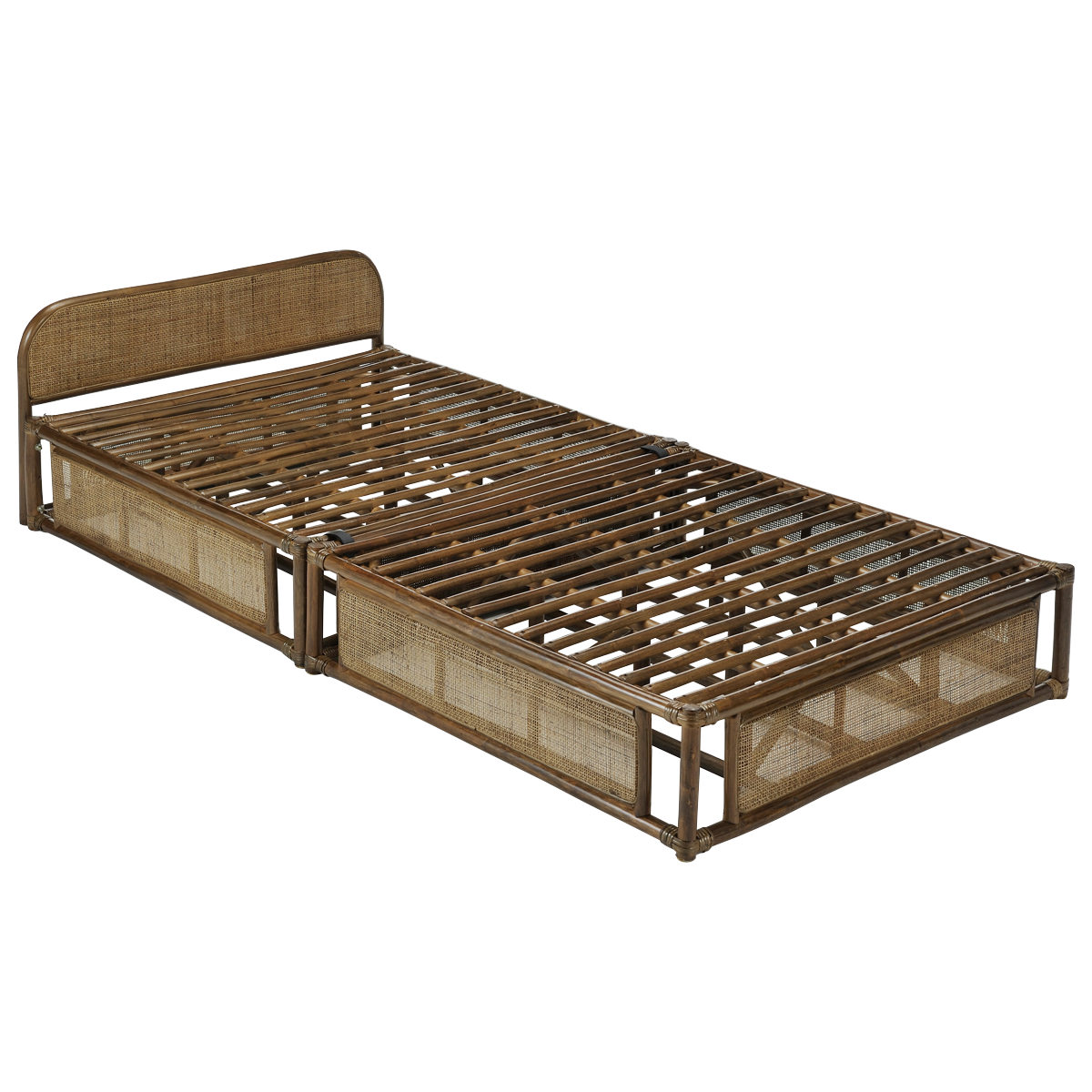 楽天市場】籐 シングルベッド 折りたたみ式 ヘッドボード付き （ 送料