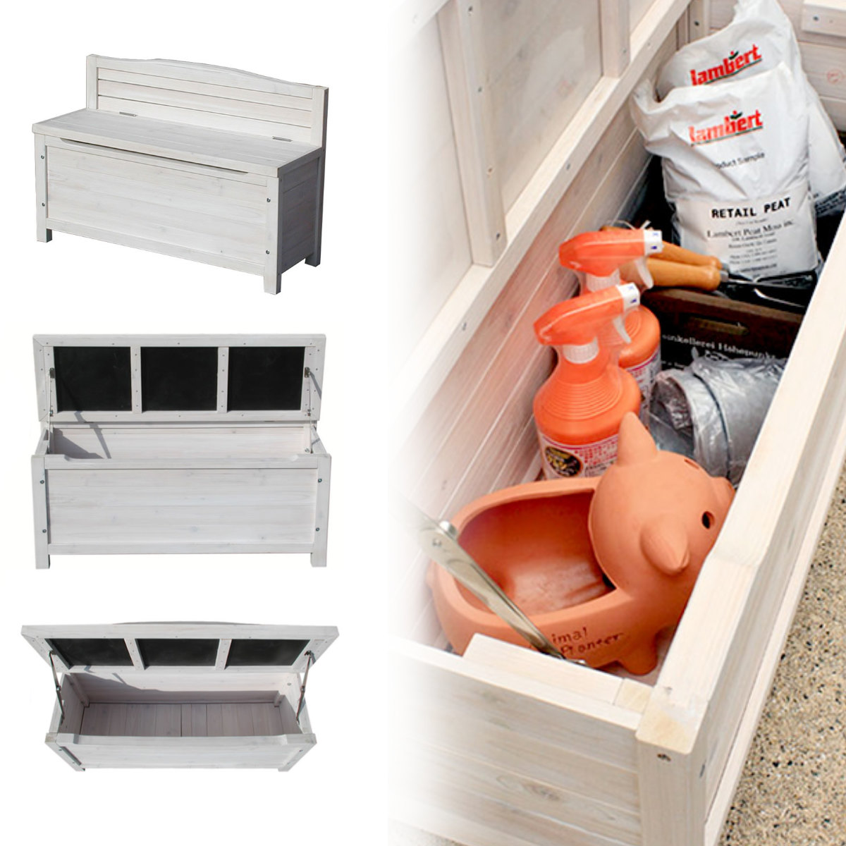 楽天市場】収納ボックス ベンチストッカー 天然木 （ ガーデンベンチ