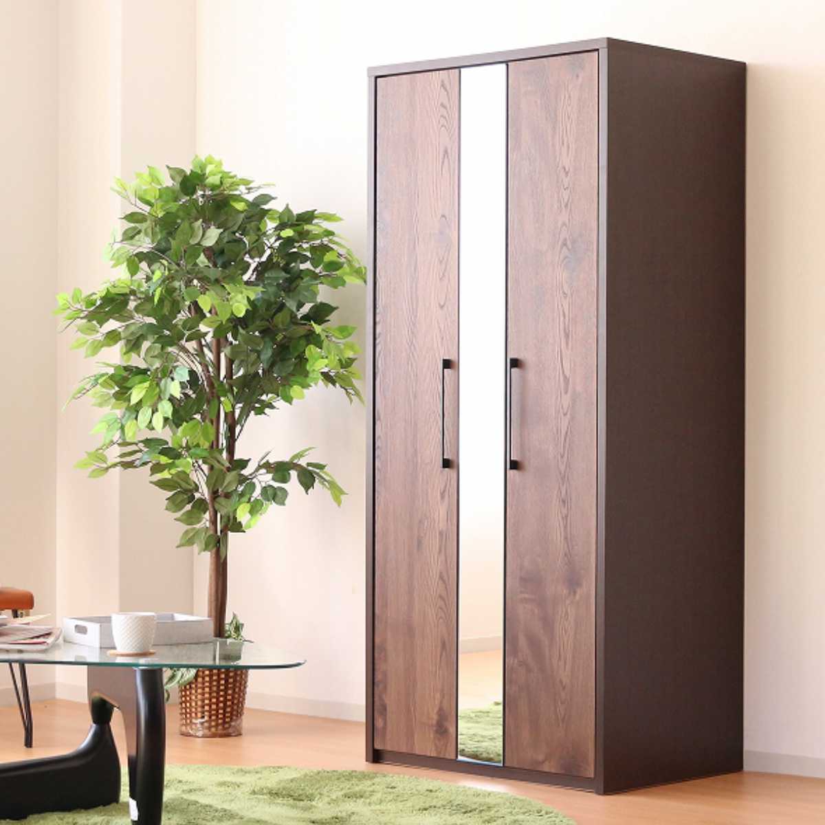 楽天市場】ワードローブ 幅80cm ミラー付 ナチュラルモダン 日本製