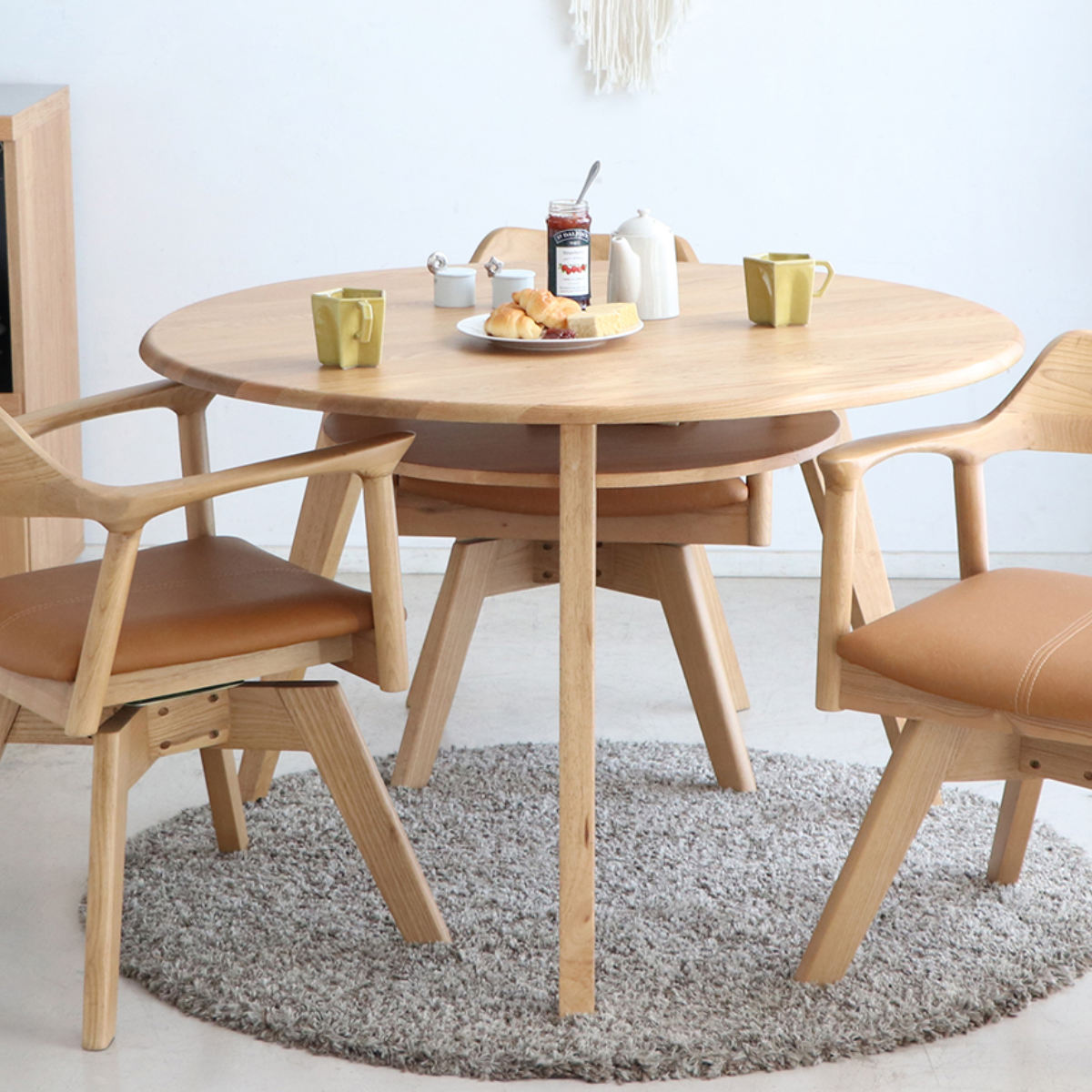 楽天市場】ダイニングテーブル 円形 幅110cm シーナ 木製 オーク突板