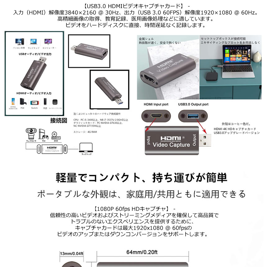 楽天市場】[当店限定☆全品ポイント5倍] HDMI キャプチャーボード USB