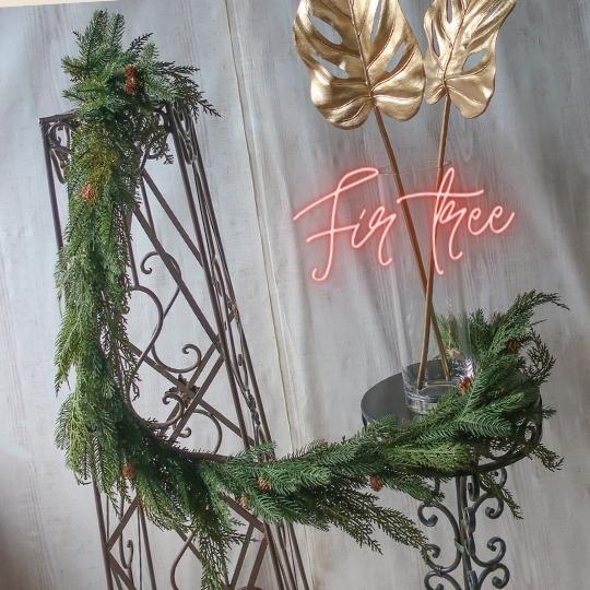 楽天市場】クリスマス 装飾に モミ ガーランド （180cm） 人工観葉植物