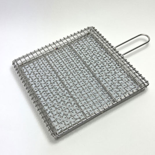 楽天市場】【金網つじ】手付きセラミック付き焼き網 大 お手入れ簡単