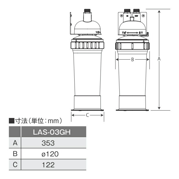 楽天市場】クリタック LAS-03GH 業務用 着脱式水質調整型ろ過器 本体