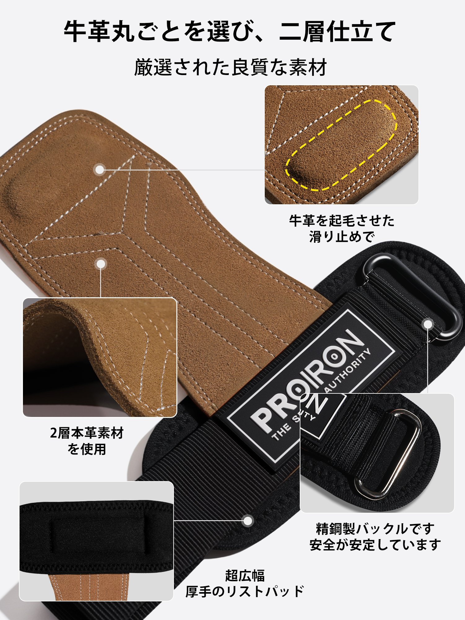 楽天市場】PROIRON パワーグリップ リストラップ 筋トレ グローブ 手首