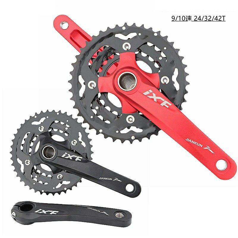 楽天市場】MTB用 クランクセット 一体型中空 24-32-42T 30速 チェーン