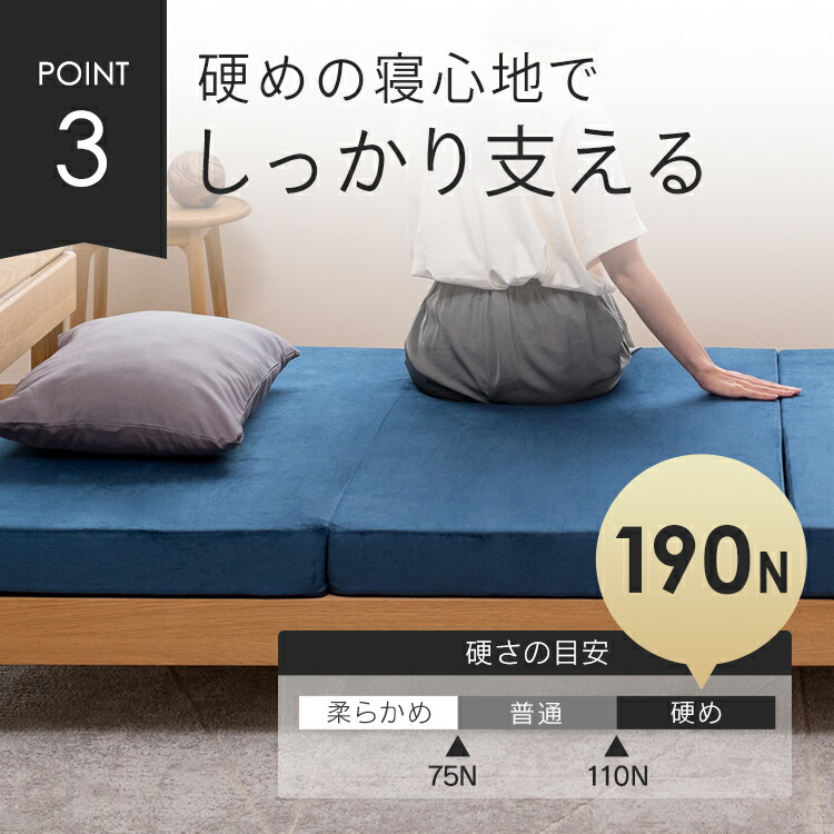 楽天市場】マットレス 折りたたみ 三つ折り シングル セミダブル