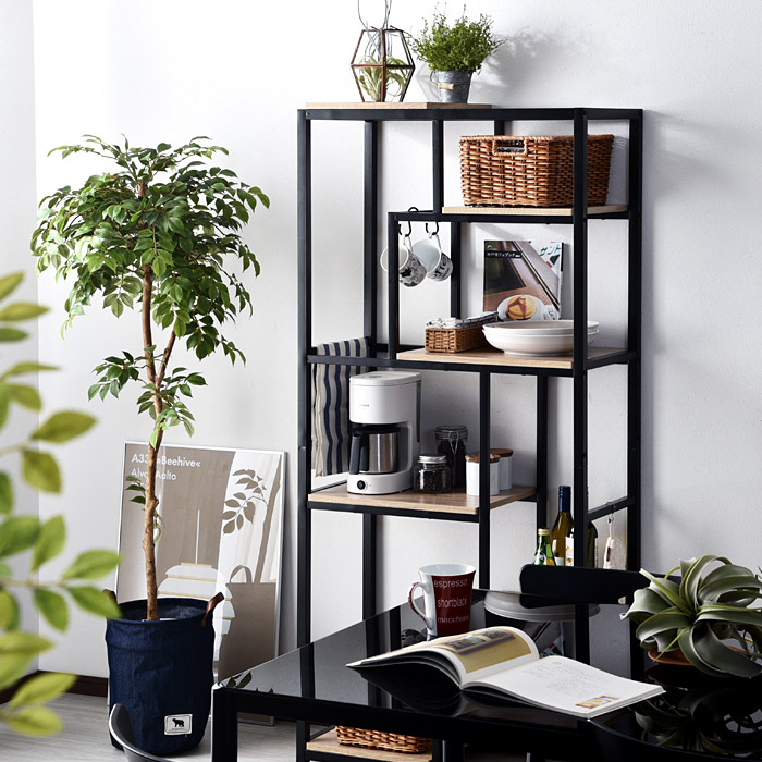 楽天市場】デザイン ブックシェルフ 幅75cm オープンラック 本棚