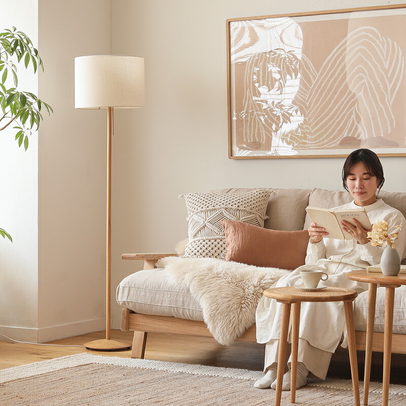 楽天市場】フロアライト 照明 スタンドライト Oak＆LinenMix LED電球