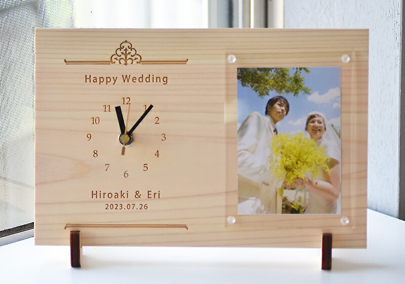 楽天市場】名前と日付入り付 ☆ウッド クロック＆フォトフレーム送料