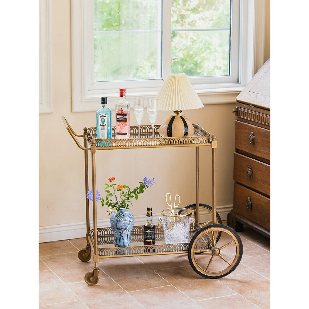 楽天市場】A038706カフェカート サイドテーブル ．おしゃれ小物入れ