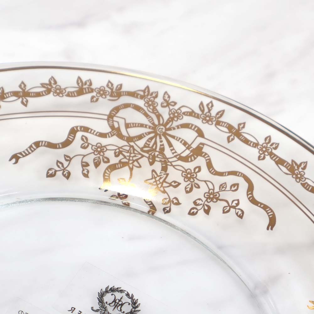 楽天市場】アウトレット品 ゴールドリボン ガラスプレート 20cm