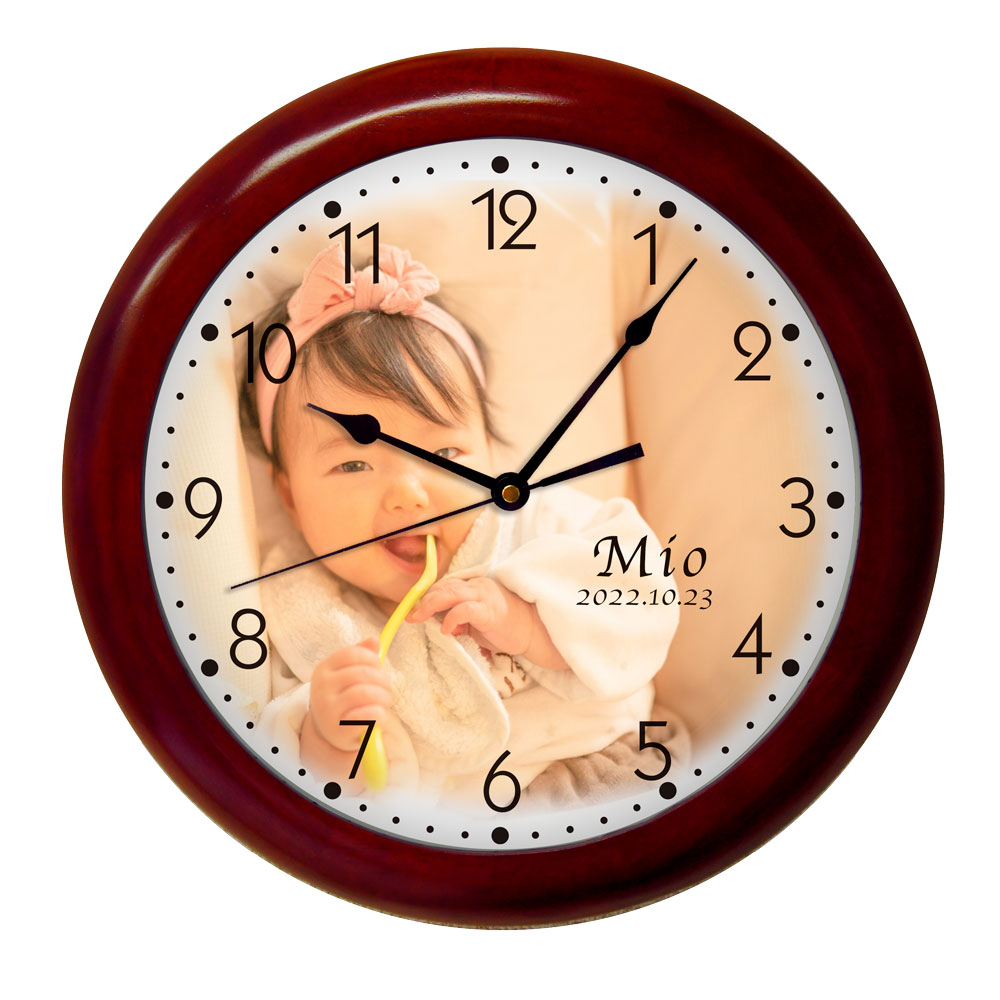楽天市場】時計 写真 オーダーメイド「思い出写真館」 木製壁掛け時計