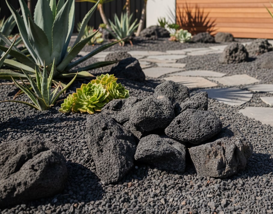楽天市場】溶岩石 庭石 黒 溶岩 石 ロックガーデン ブラックカル 大量