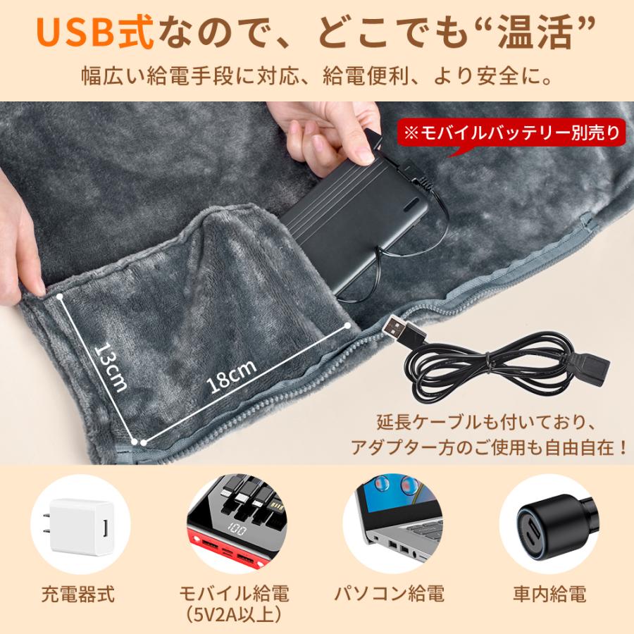 楽天市場】電気毛布 ひざ掛け USB給電 電気ブランケット 160×80 大判