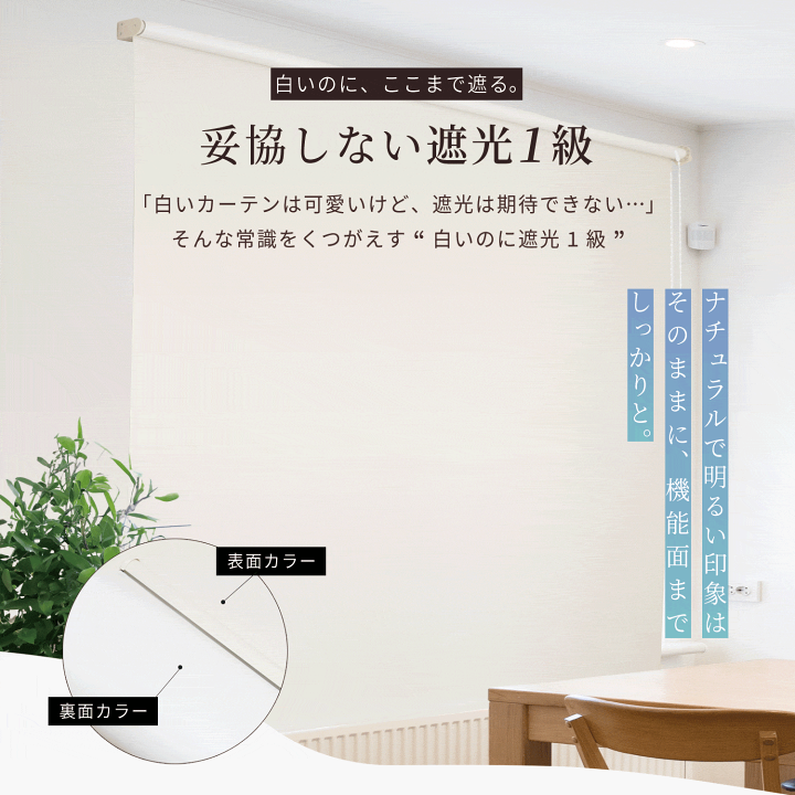 楽天市場】ロールスクリーン カーム 遮光1級 白い 防音 遮音 断熱 保温