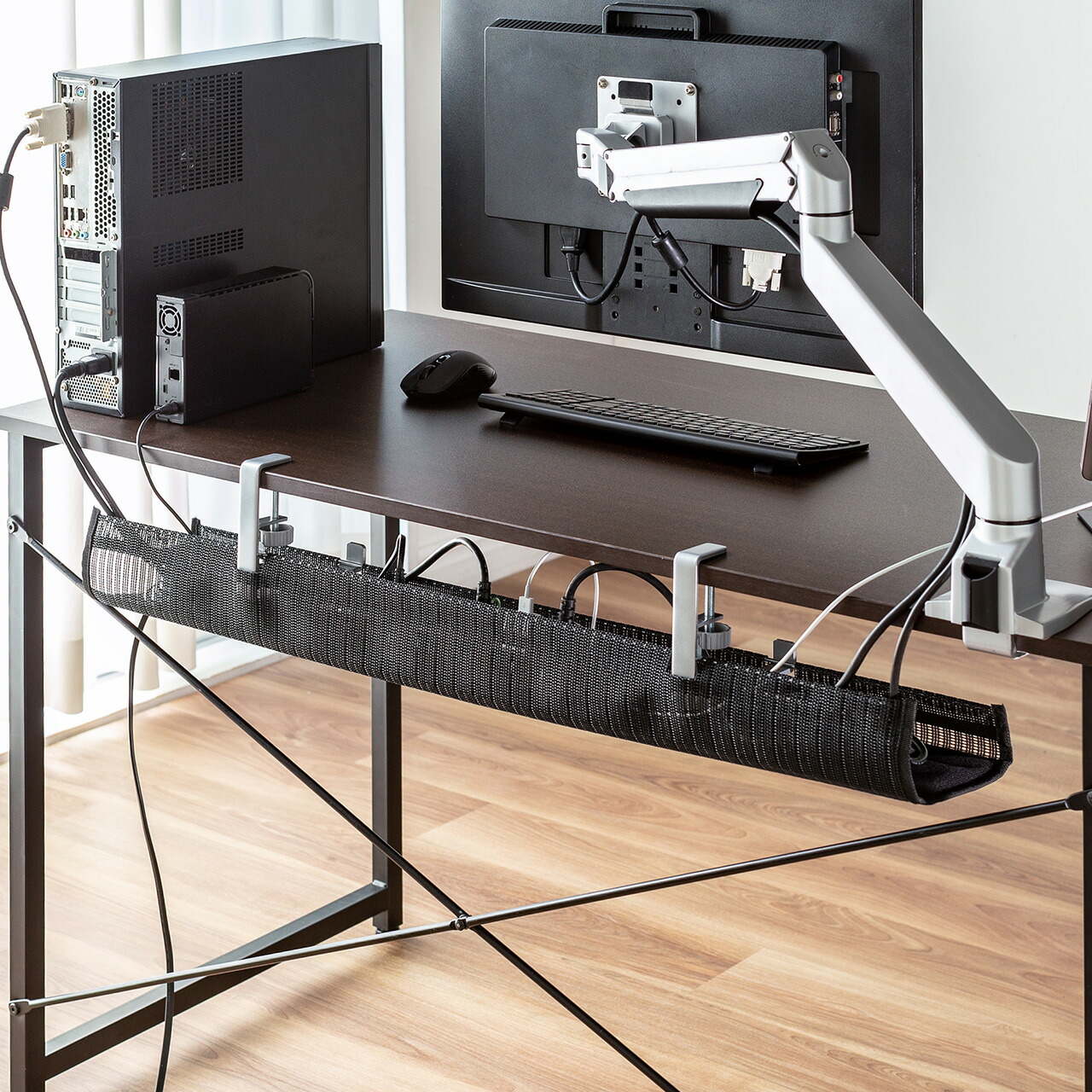 楽天市場】【楽天1位受賞】ケーブルトレー デスク下 メッシュ クランプ