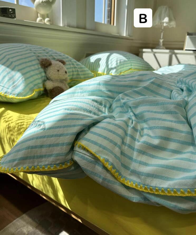 楽天市場】ストライプ柄 クイーン シングル ボックスシーツ/フラット