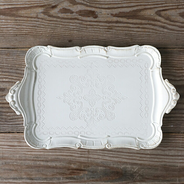 楽天市場】フィレンツェトレー 43x26cm ホワイト TORTORA // お盆 お