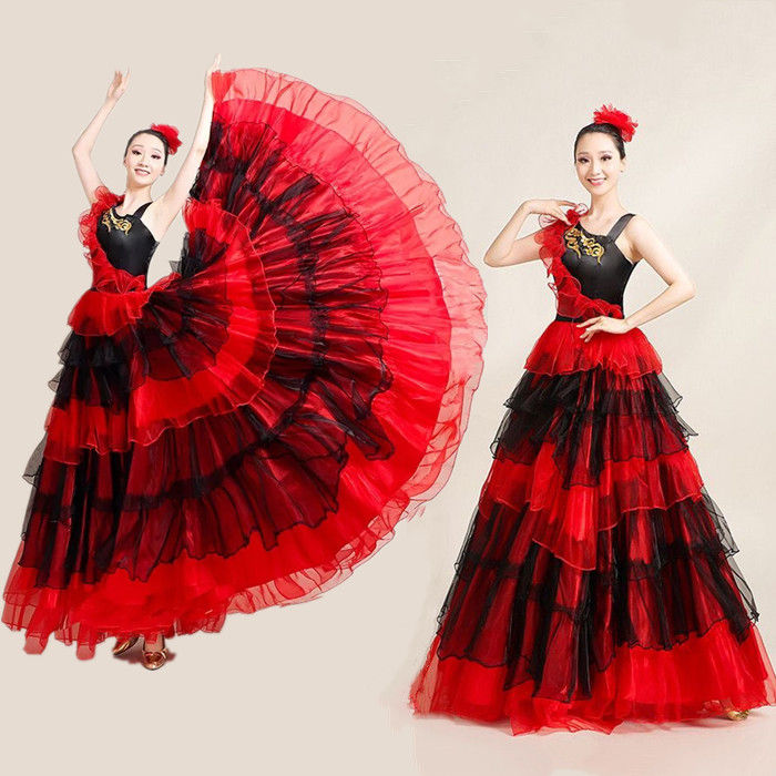 楽天市場】モダンドレス フラメンコドレス ワンピース 大きい裾