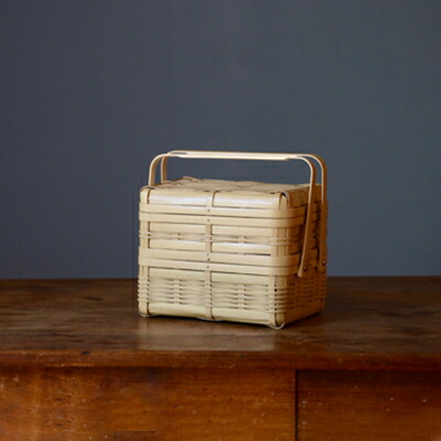 楽天市場】白竹の弁当かご 【 2段 長方形 】 竹かご 日本製 弁当箱 竹