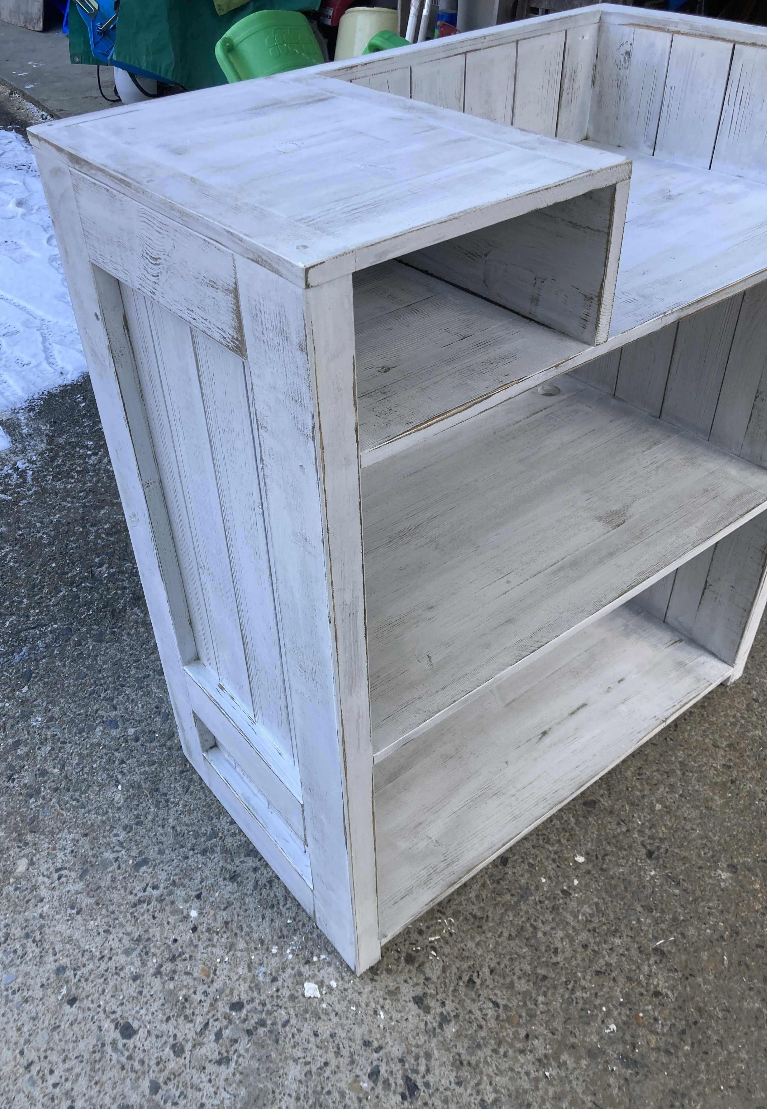 楽天市場】【レジ用凹みシェルフ付】ホワイトシャビー☆レジカウンター