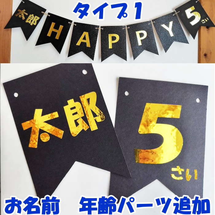 楽天市場】HappyBirthday ガーランド ブルー お名前 ガーランド