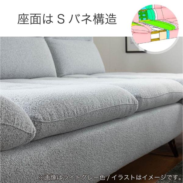 楽天市場】右肘2人掛けソファ ヴァリ ライトグレー色【ホームズ