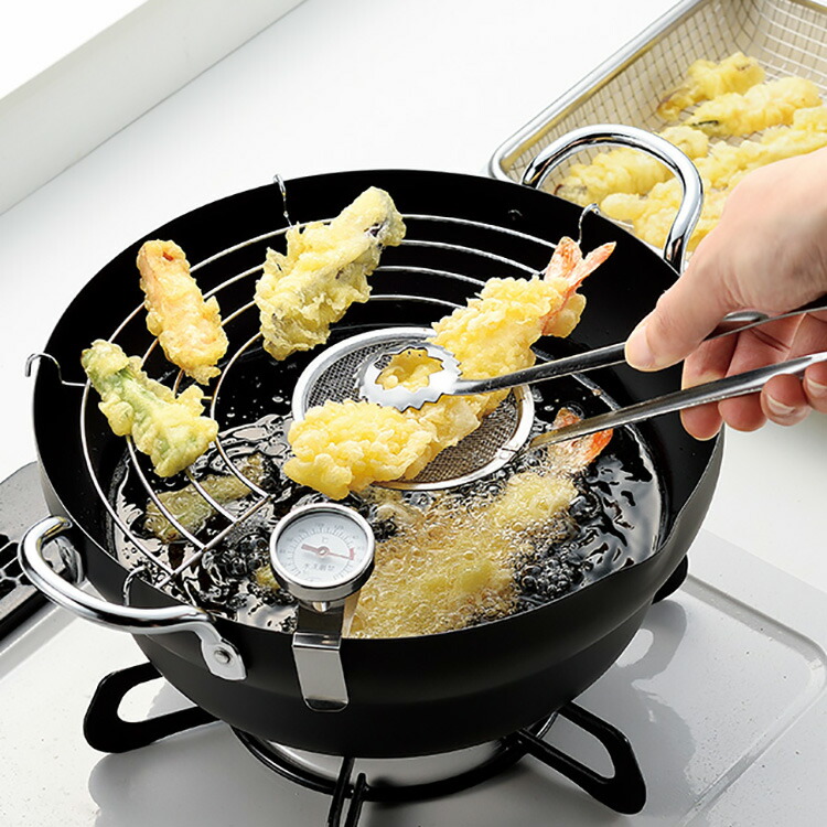 楽天市場】【日本製】燕三条 天ぷら鍋 24cm 温度計付き 共柄天ぷら鍋