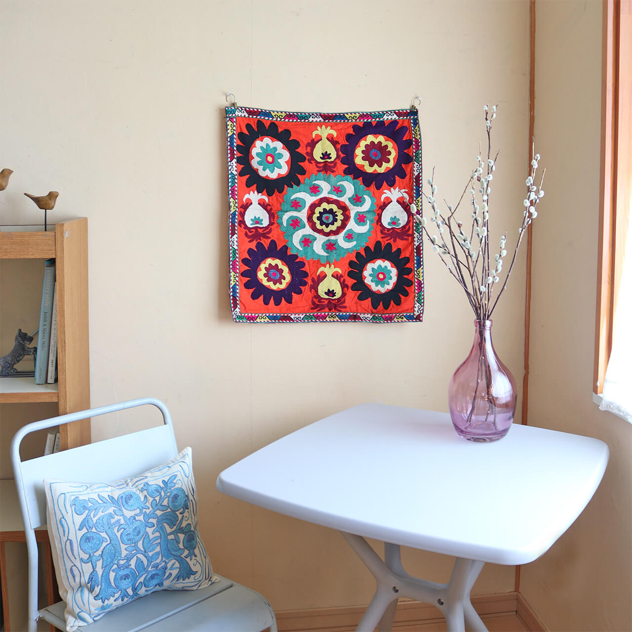 楽天市場】【1点もの】スザニ刺繍 手刺繍 クロス ザクロ 花 太陽