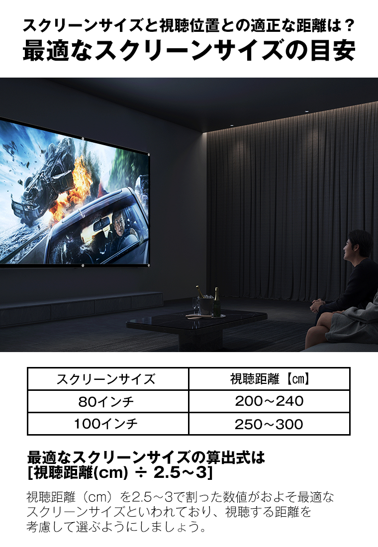 楽天市場】プロジェクタースクリーン 100インチ 吊り下げ 家庭用