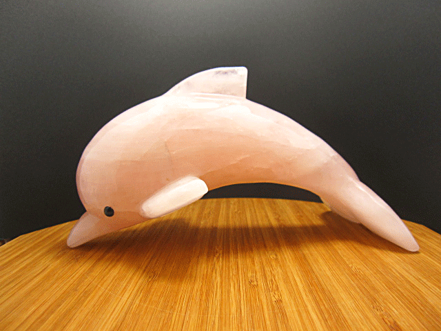 楽天市場】【天然石彫刻】ローズクオーツ イルカ イルカの彫刻 天然石