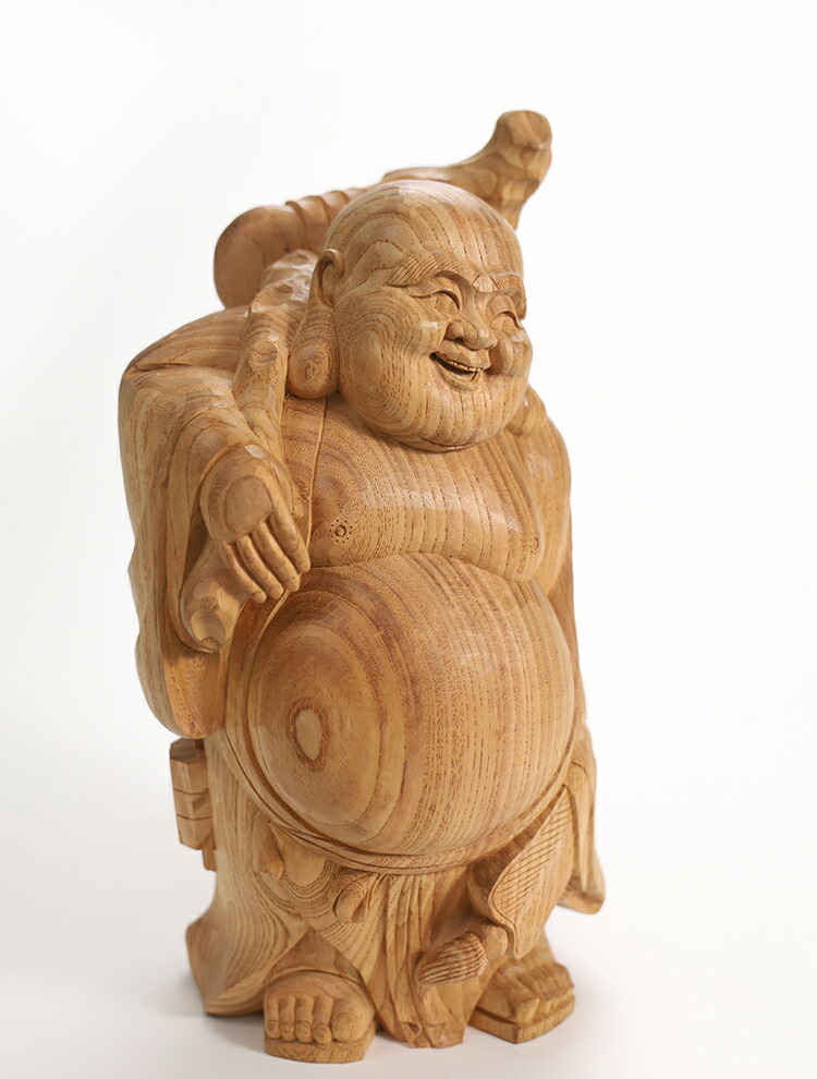 楽天市場】【高32cm】布袋様 木彫り 置物 仕様：無垢 / 素材：欅
